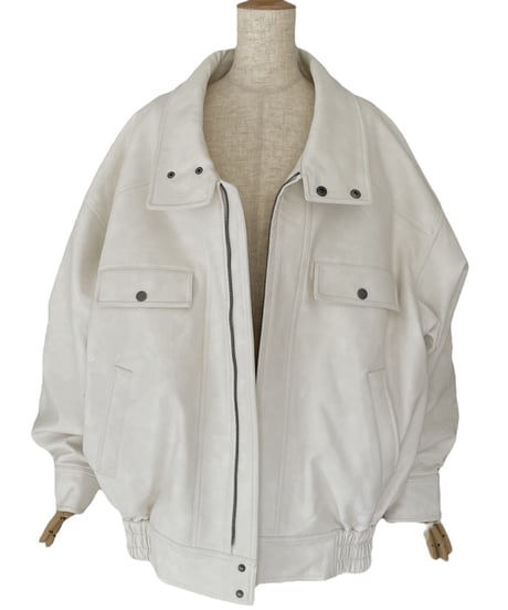 ウォッシュレザーブルゾン /Faux Leather Blouson
