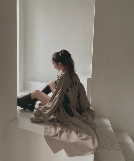 レースアップミリタリーガウンワンピース / LACE UP Military Gown One-Piece