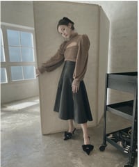ジップオープンフェイクレザースカート / Zip Open FakeLeather Skirt