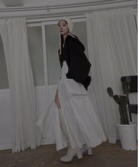 2サイドスリット カーゴポケット ティアードスカート / Both Side Slit Cargo Pocket Tiered Skirt