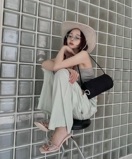 Bijou Ribbon Clear Mules /ビジューリボンクリアミュール