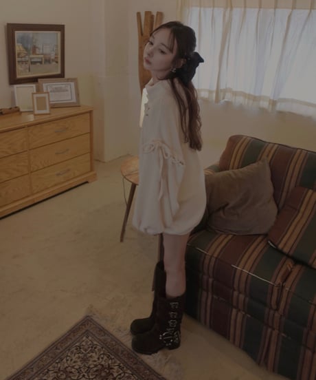 レースアップチュニックワンピ /  Laceup Tunic One-Piece