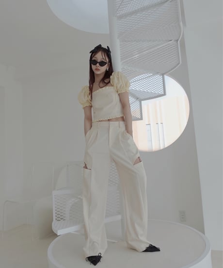 2wayスリーブチェストポケットトップ/2way Sleeve Chest Pocket Top