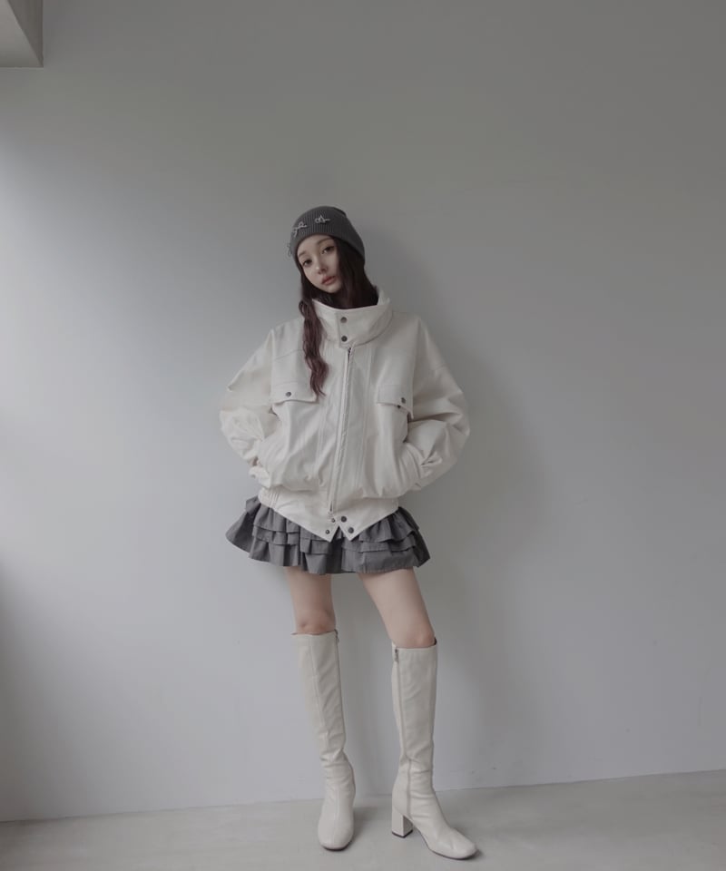 ウォッシュレザーブルゾン /Faux Leather Blouson | FICTION TO ウォッシュレザーブルゾン /Faux Leather Blouson | FICTION TO