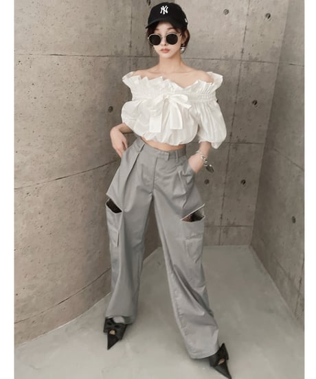 サイドカットタックパンツ / Side Cut Tack Bottoms