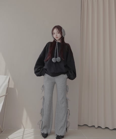 サイドリボンリブフレアパンツ /Side Ribbon Rib Flare Pants