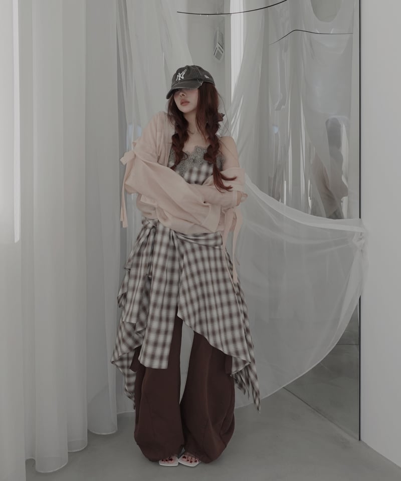 Sheer Peach】サイドカットフードシャツ/Side Cutting Hooded S