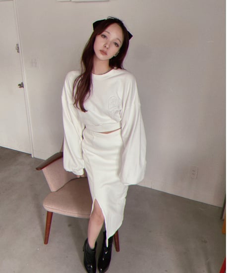バックリボンクロップドトップ /Back Ribbon Cropped Top