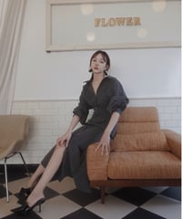 バックオープンシャツドレス / Back Open Shirts Dress