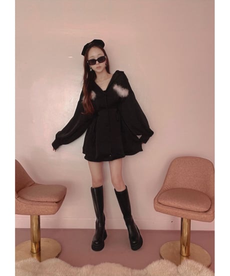 フェザーポケットサテンシャツ / Feather Pocket Satin Shirts