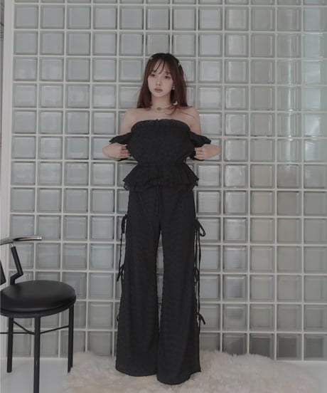 【セットアップ割引①】リボンパンツ＋Act.01ドットトップ