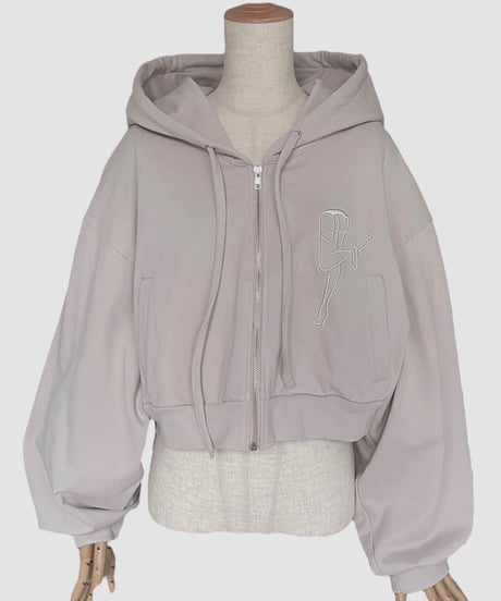 【PinkBeige】ハートジップアップフーディー /Heart Zip-up Hoodie