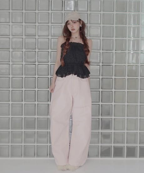【PalePink】バレルデニム / BarrelLeg Denim