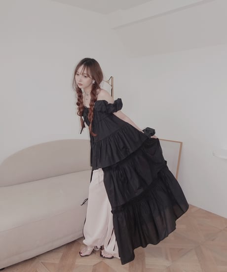【Black】ガウンドレス/Gown Dress