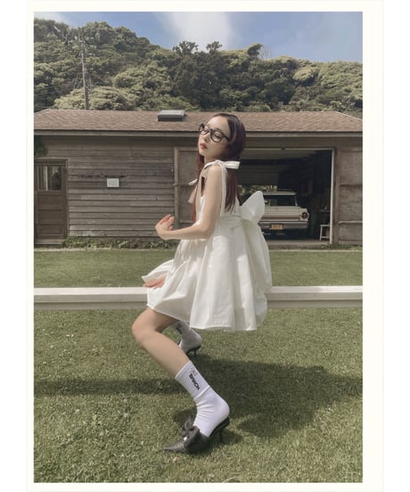 ダブルスカートリボンミニドレス / Double Skirt Ribbon Mini Dress