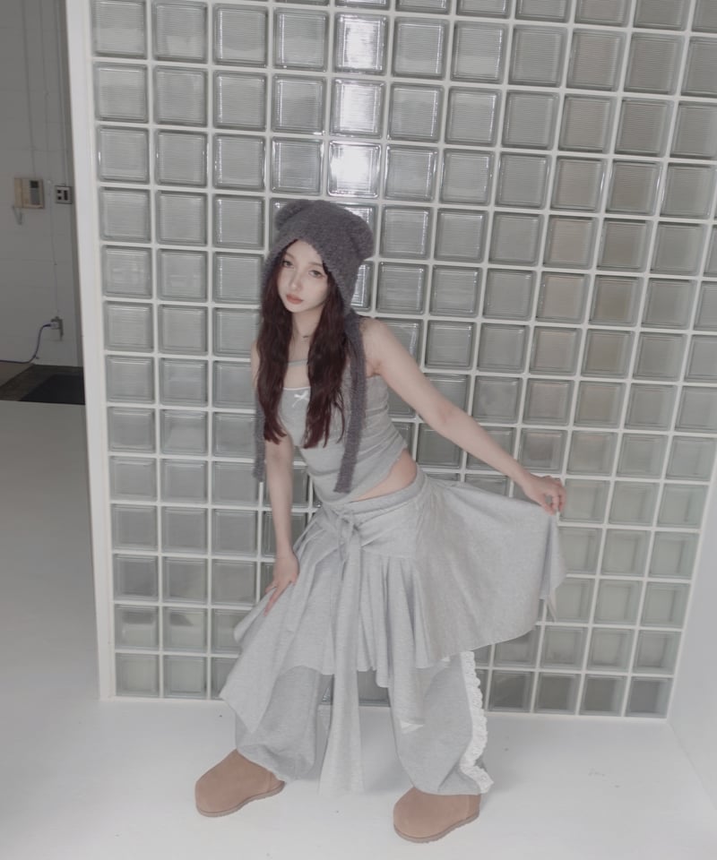 fiction tokyo ランダムラップスカート Sweat Gray】ランダムスカート / Random Skirt | FICTION T