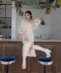 ボンディングジップスリットフードワンピース / Bonding Zip-Slit Hood One-Piece
