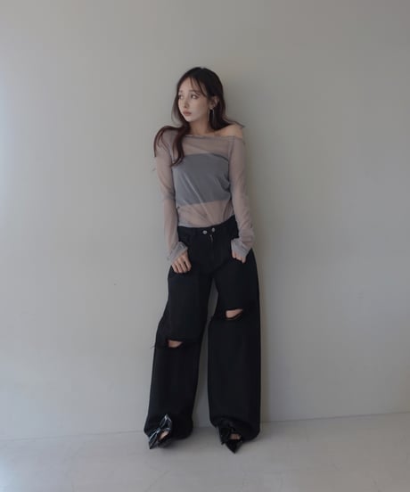 【Basic Collection】シアーチュニックトップ -Long-/ Sheer Tunic Top