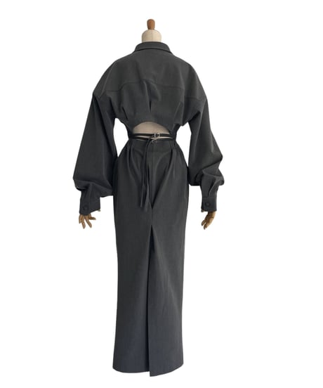 バックオープンシャツドレス / Back Open Shirts Dress