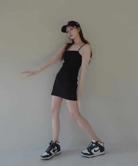 【Basic Collection】リブキャミソールスリットワンピース-Mini- /Rib Camisole Slit One-Piece