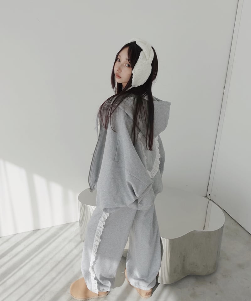 fiction tokyo スウェットフレアパンツ フリルスウェットパンツ /Frill Sweat Pants | FICTION TOKYO