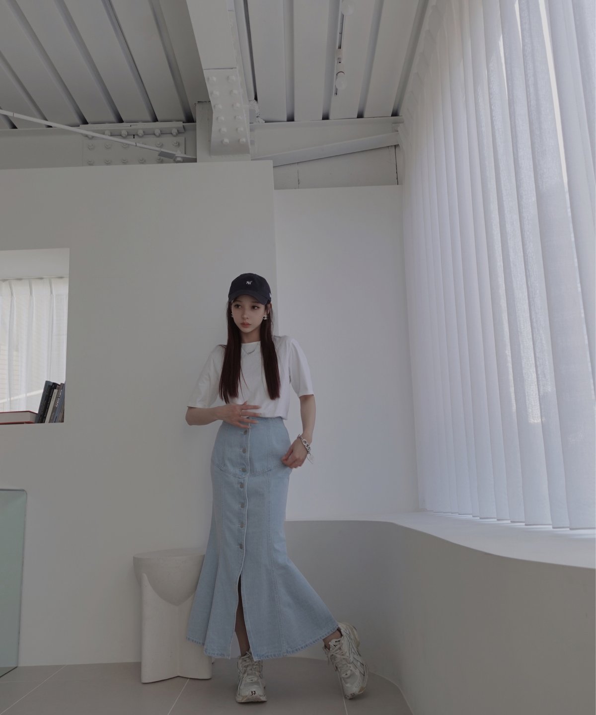 デニムフレアスカート /Denim Flare Skirt | FICTION TOKYO O デニムフレアスカート /Denim Flare Skirt | FICTION TOKYO O