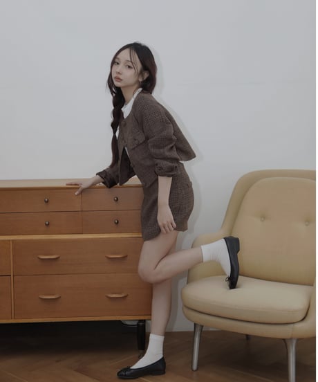 ［Brown］ツイードジャケット/ Tweed Jacket