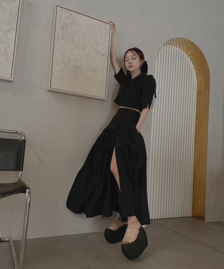 バックリボンティアードスカート /Back Ribbo Tiered Skirt