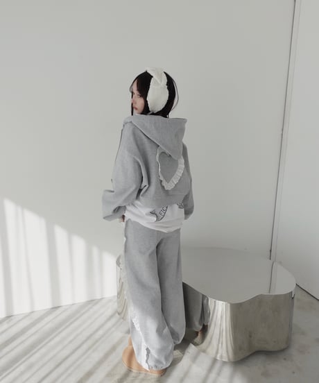 【Gray】ハートジップアップフーディー /Heart Zip-up Hoodie