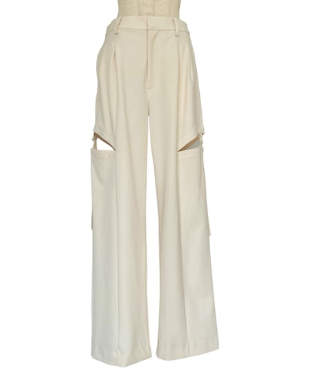 サイドカットベルトタックパンツ / Side Cut Belt Tuck Pants