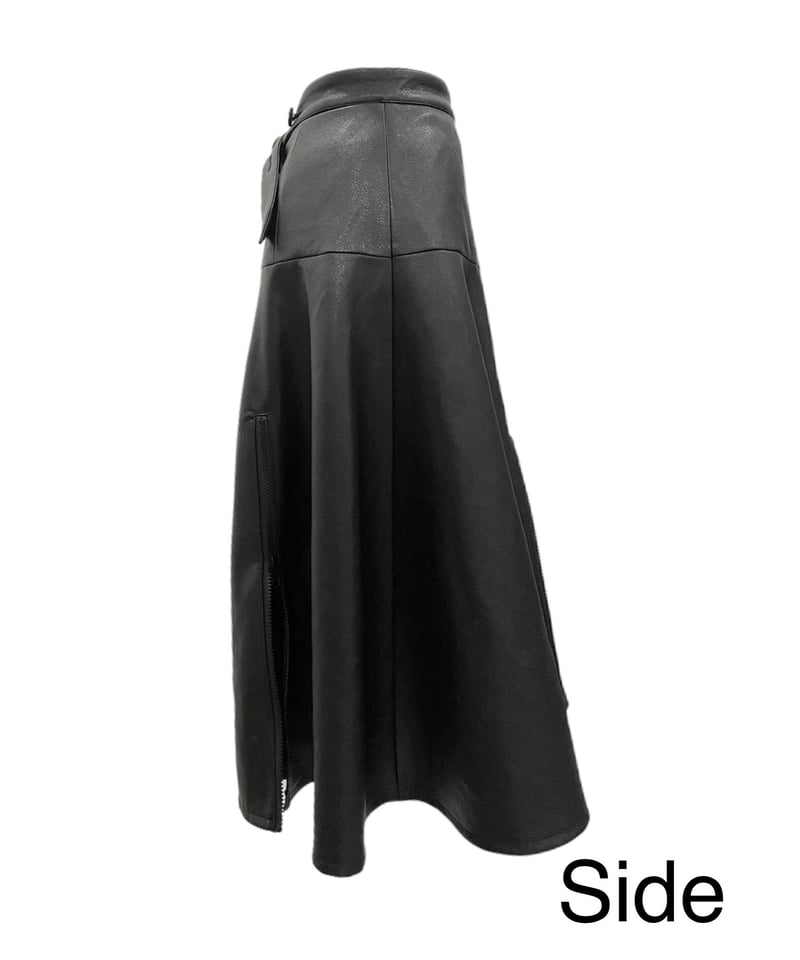 ジップオープンフェイクレザースカート / Zip Open FakeLeather
