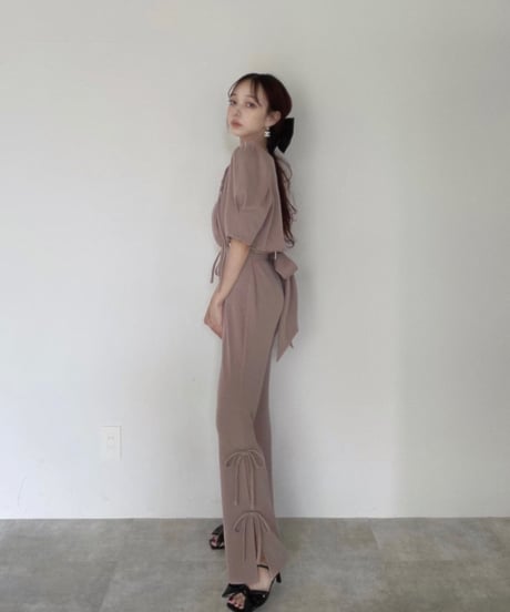 フリルヘムクロップドリボンカーディガン /Frill Hem Cropped Ribbon Cardigan