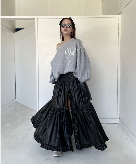 2サイドスリット カーゴポケット ティアードスカート / Both Side Slit Cargo Pocket Tiered Skirt