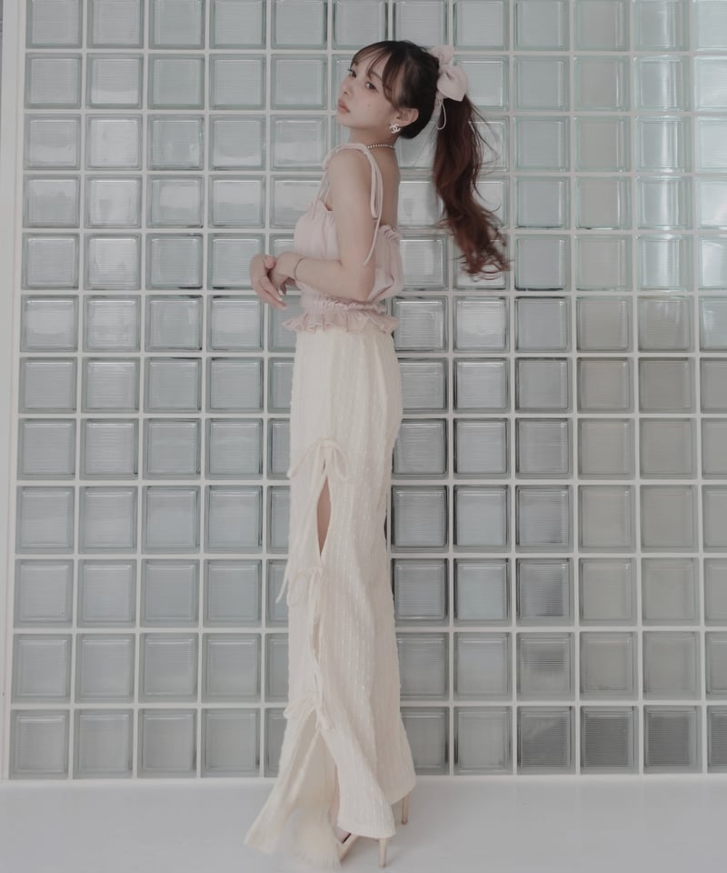 ルーズフィットリボンフレアパンツ/ Loose Fit Ribbon Flare Pants