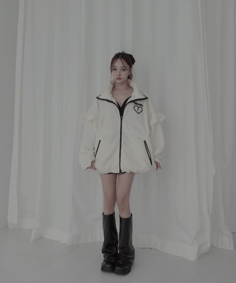 【Milk】ダブルジップフリルフリース /Double Zip Frill Fleece