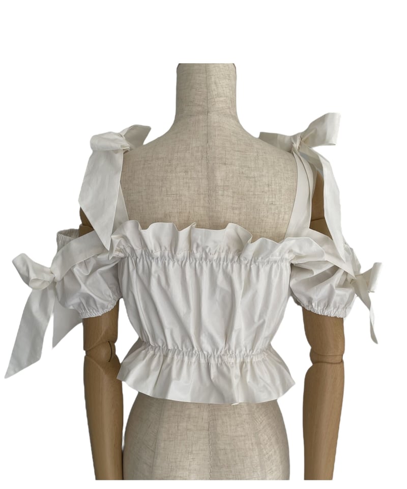 ショルダーダブルリボントップス / Shoulder Double Ribbon Top |