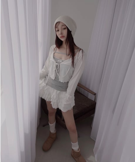 コットンレースフリルフリルショートパンツ / Cotton Lace Frill Frill Short Pants