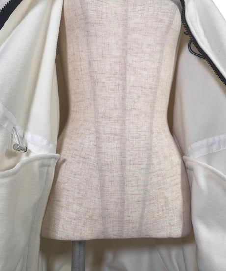 【Gray】ダブルジップフリルフリース /Double Zip Frill Fleece