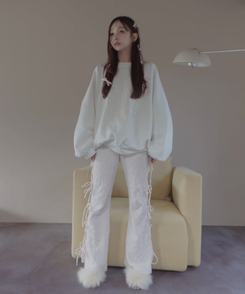 サイドリボンフレアパンツ / Side Ribbon Flare Pants | FICTIO