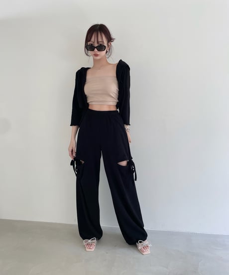 パイルクロップドフードカーディガン /Pile Cropped Hood Cardigan