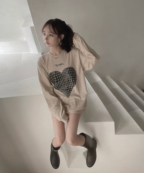 Croco Heart Longsleeve T /クロコハートロンT