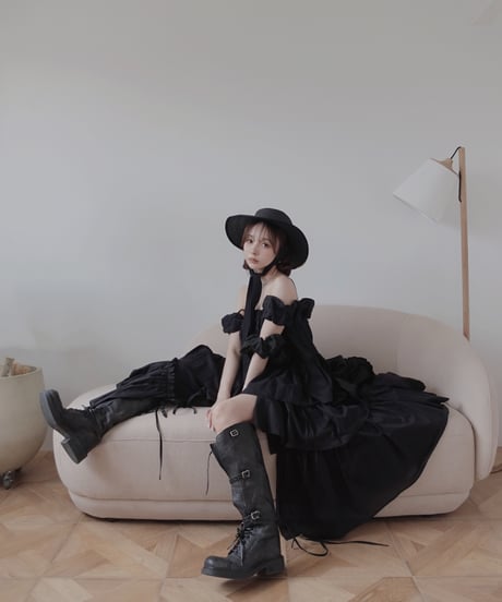 【Black】ガウンドレス/Gown Dress