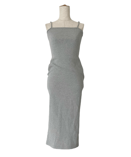 【Basic Collection】リブキャミソールスリットワンピース-Long- /Rib Camisole Slit One-Piece