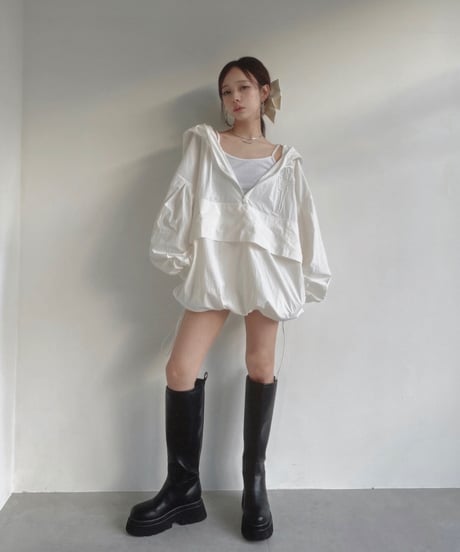 ハーフジップアップナイロンフーディー / Half Zip-up Nylon Hoodie