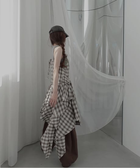 【Mocha】レイヤードチェックワンピース / Layered Check Dress