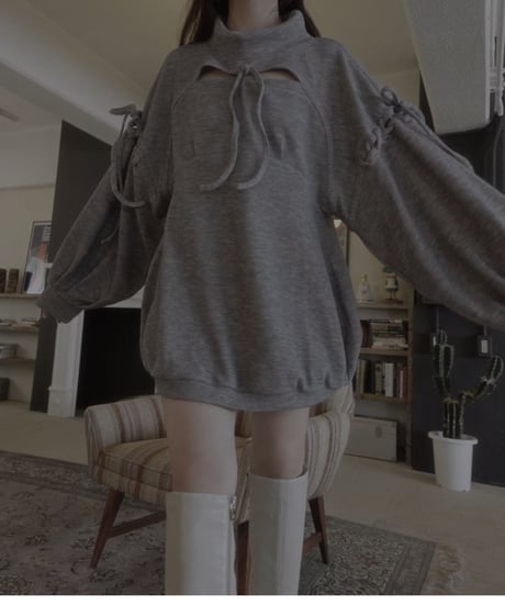 レースアップチュニックワンピ /  Laceup Tunic One-Piece