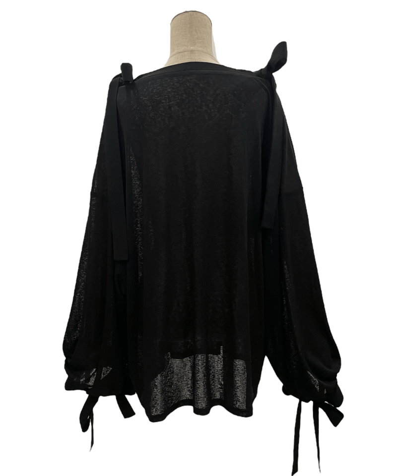 シアーリボントップ /Sheer Ribbon Top | FICTION TOKYO OFF シアーリボントップ /Sheer Ribbon Top | FICTION TOKYO OFF