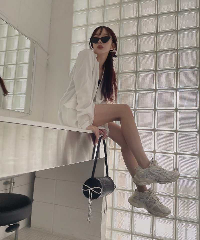 Bijou Ribbon Round Bag / ビジューリボンラウンドバッグ | FICTI