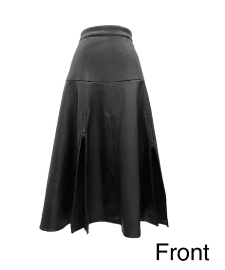 ジップオープンフェイクレザースカート / Zip Open FakeLeather Skirt