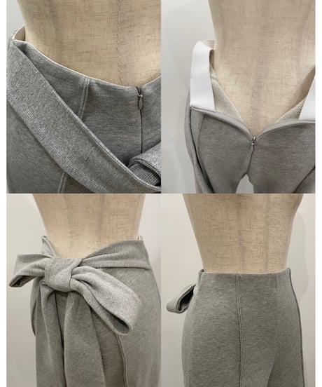バックリボンサイドスリットフレアパンツ / Back Ribbon Side Slit Flare Pants